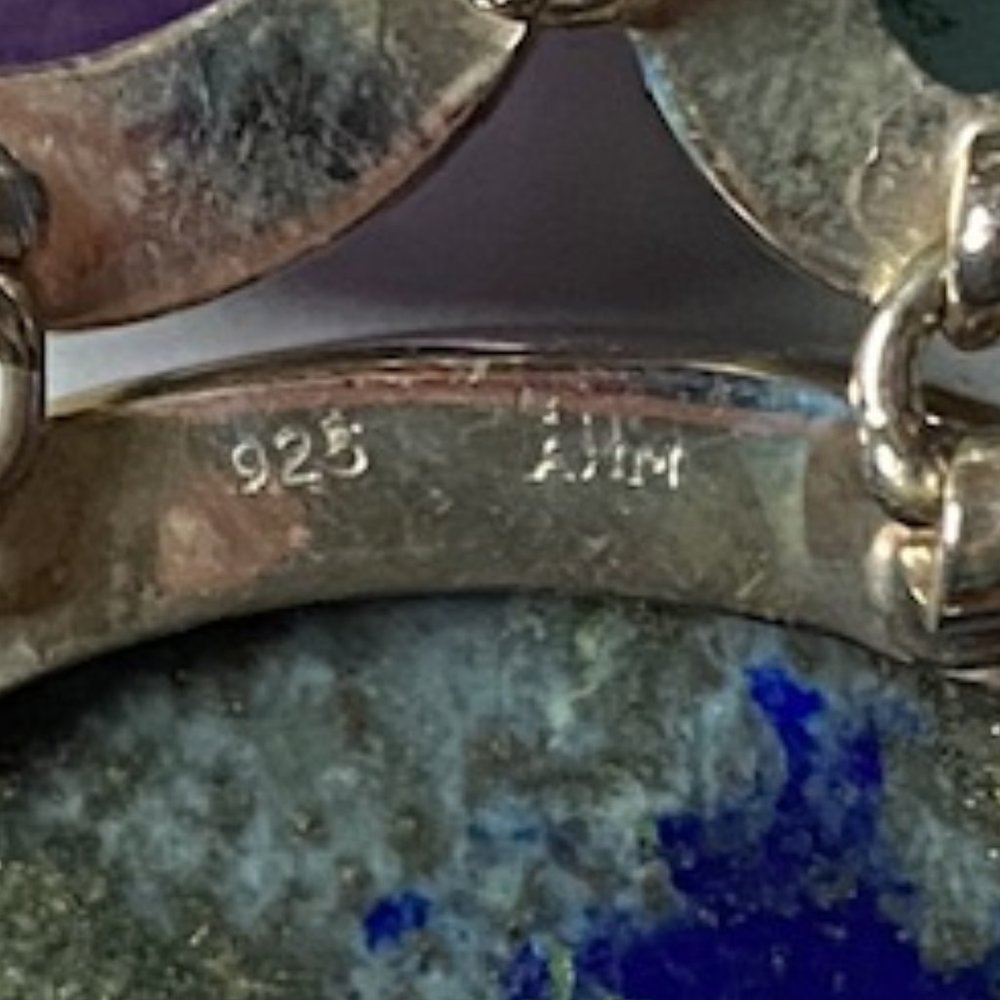 Sterling Silver Statement Bracelet With Semi-Prec… - image 6